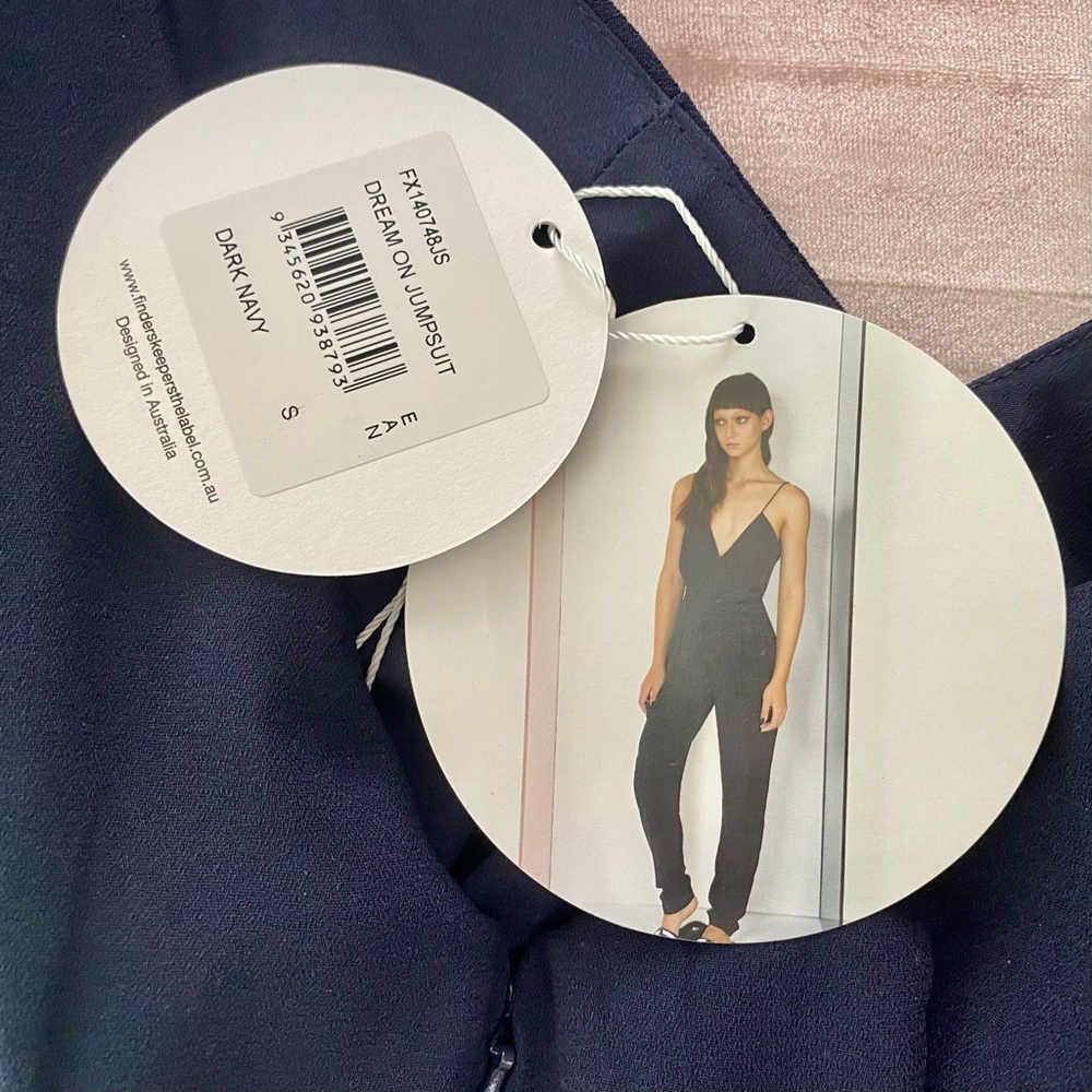Finders Keepers dark Navy Dream On jumpsuit NWT